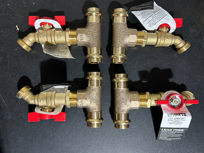 VIEGA PROPRESS TEES w/ WATTS DRAIN VALVES QTY (4)  3/4'' male x 3/4'' HOSE *NEW*
