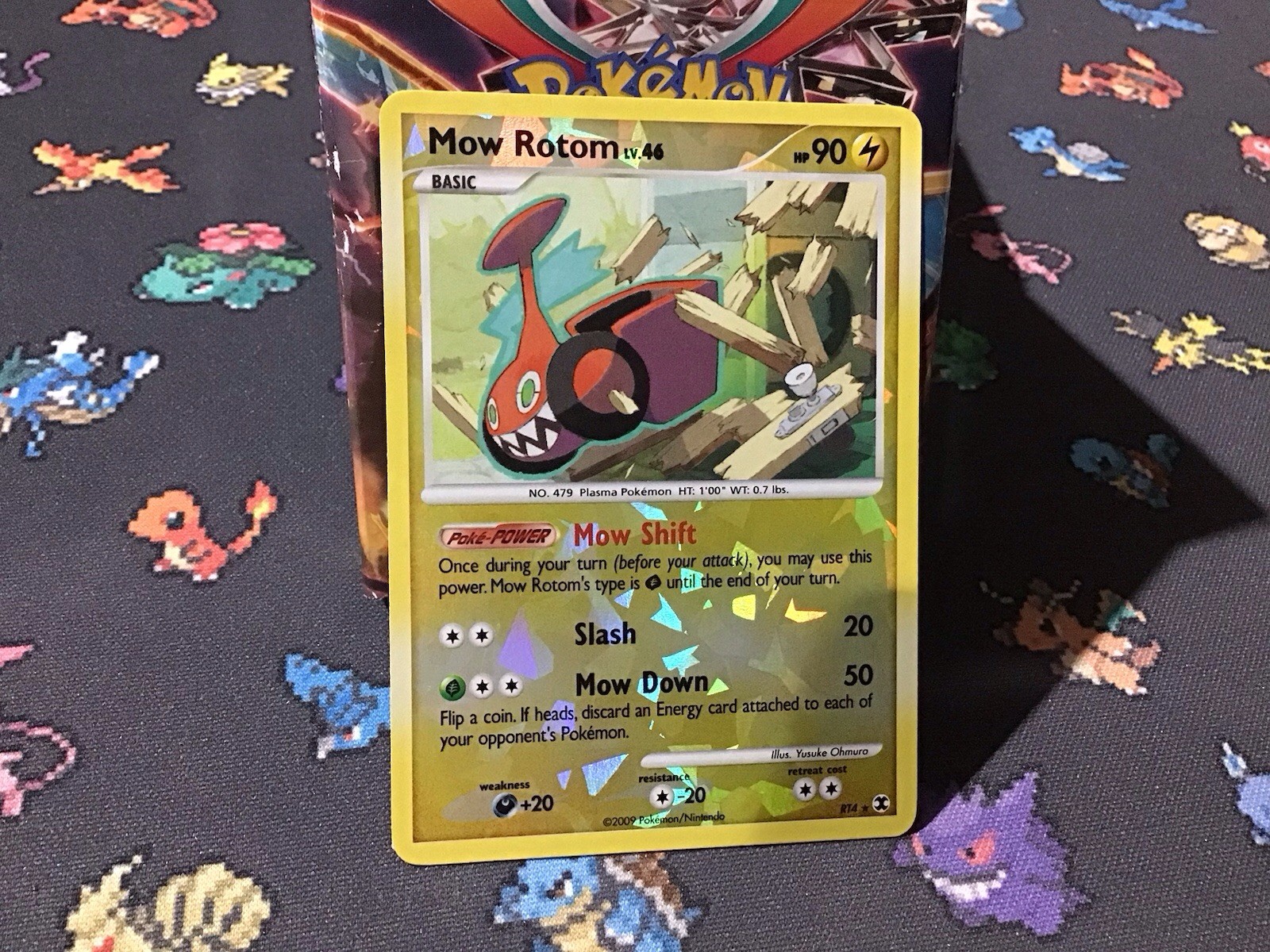 Pokemon TCG Mow Rotom Cracked Ice Holo RT4 Secret Rare Rising Rivals Card