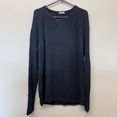 Margaret Howell Baumwollpullover Größe M blau gerippt Fischer Strick