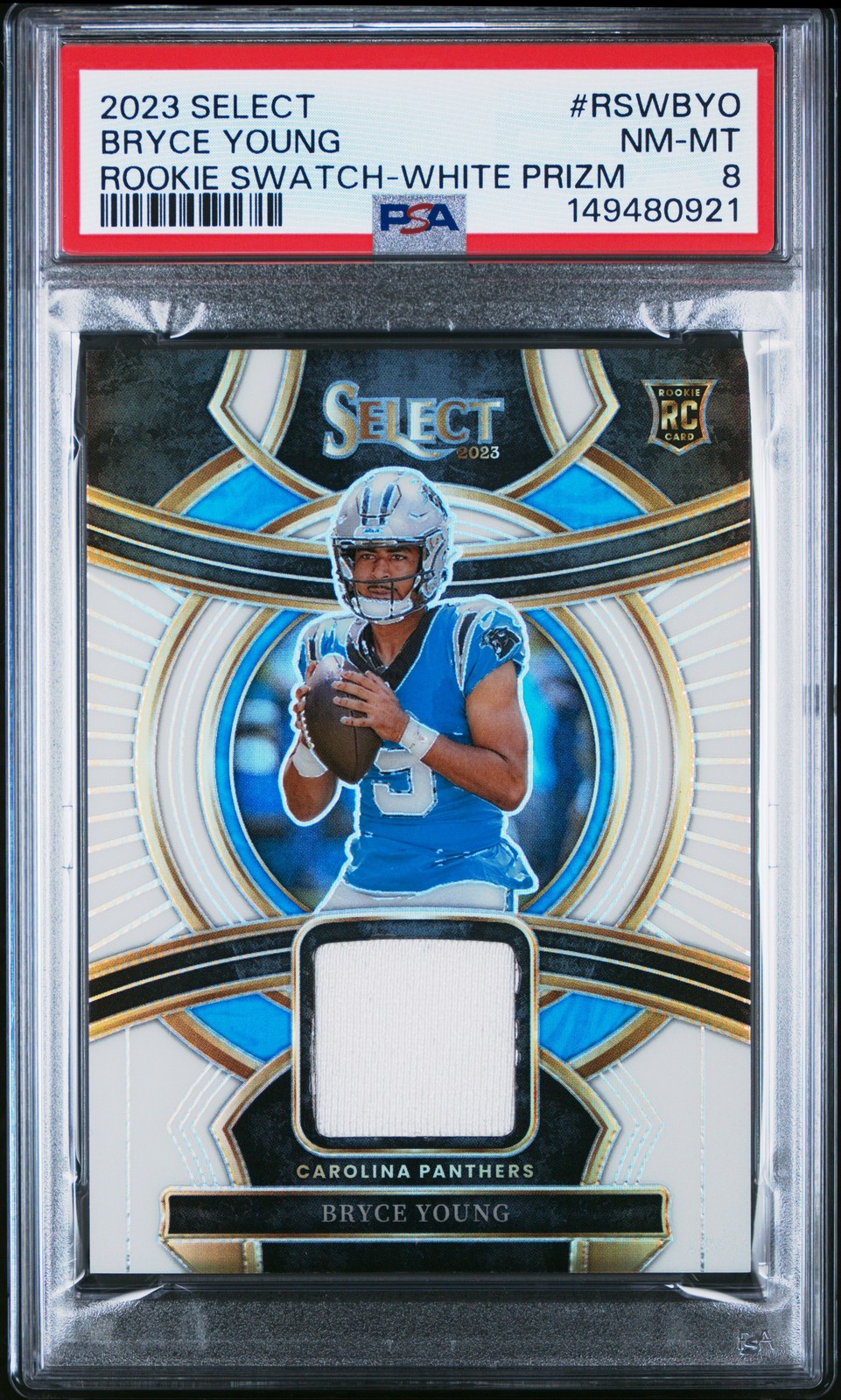 Bryce Young Panini Select Rookie Swatches #RSWBYO White Prizm