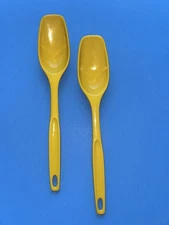 2 Foley Yellow Non Slotted Spoon Vintage Kitchen Utensil 11” Serving Cooking