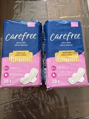 2 Carefree Ultra Thin Pads With Wings