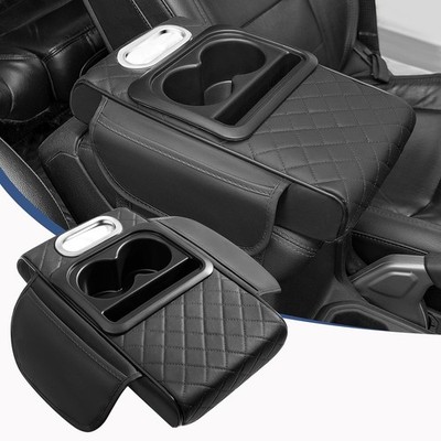 Car Armrest Cushion Center Console Organizer Cup Holder Tissue Box Phone Pad