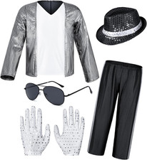 Dance Star Costume for Kids 80S 90S Pop Stage Cosplay Party Halloween Role Play