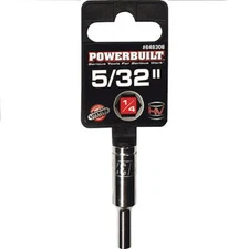 POWERBUILT 5/32 Deep Well Socket 1/4 Drive 6 Point SAE Chrome 