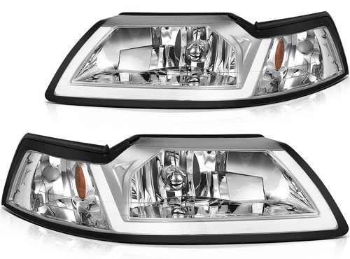 For 1999-2004 Ford Mustang Pair Headlights Assembly Replacement Headlamps - Picture 7 of 10