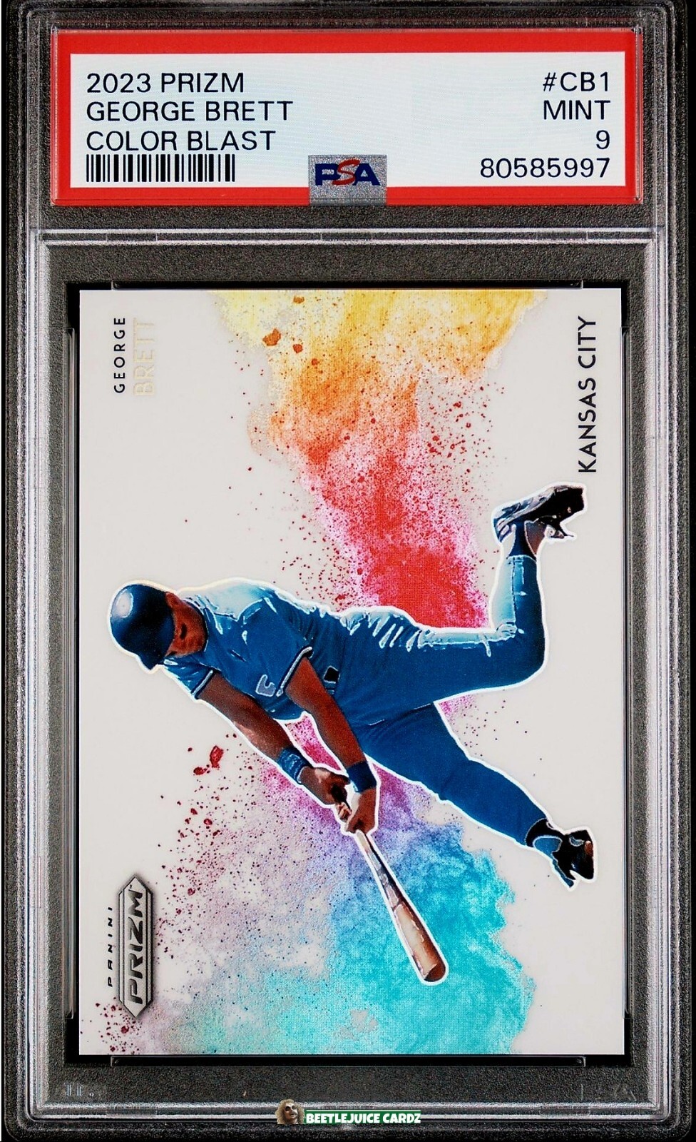 🌟 George Brett💥COLORBLAST💥CASE HIT (PSA9) 2023 Prizm Baseball