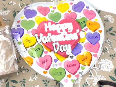 Happy Valentine's Day Metalic Helium 9 Piece Heart Balloon Lot Brand New