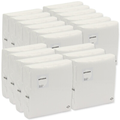 2.400 Stk Servietten 33x33cm 1-lagig Papierservietten Zellstoff - Weiß (24x100)