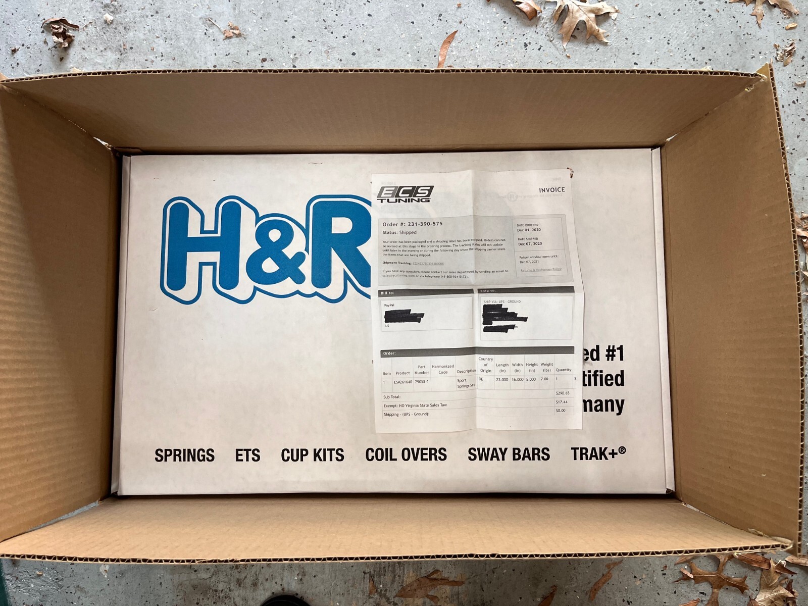 H&R 29058-1 Lowering Sport Front and Rear Springs Kit for 2008-15 Audi R8 V8 V10