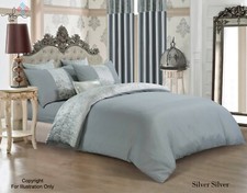 Image of Crushed velvet Microfiber Panel Duvet Quilt cover bedding set with Pillowcases