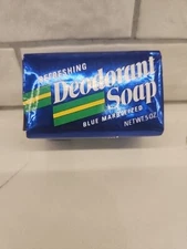Lot Of 2 Vintage Kmart Refreshing Blue Marbleized Deodorant Bar Soap .5 Oz.