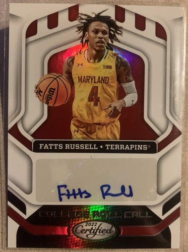 FATTS RUSSELL Maryland Basketball Panini Autograph Rookie Card Auto 2022 RC NCAA