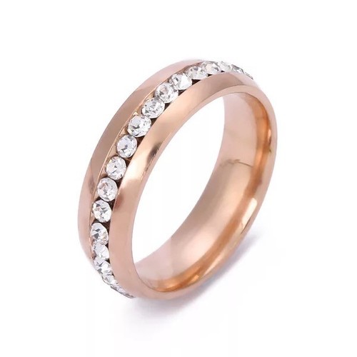 Women Silver Gold Stainless Steel Ring Wedding Engagement Ring Christmas Gifts - Picture 8 of 10