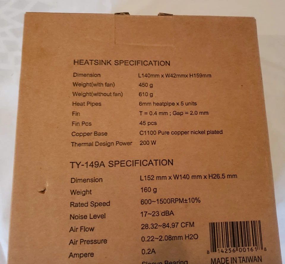 Thermaltake TA-140 CPU Cooler. AMD: AM4 & Intel: 775/115X/1366/2011/-3/2066 ~NEW - Image 2 of 4