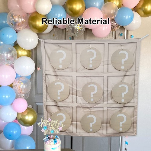 Tic Tac Toe Durable He She Wooden Baby Gender Reveal Easy To Hang Board ...