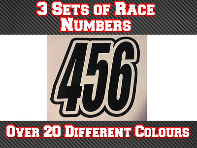 3 Sets 6/" 150mm Motocross Custom Race Numbers Vinyl Stickers Decals MX Bike N28