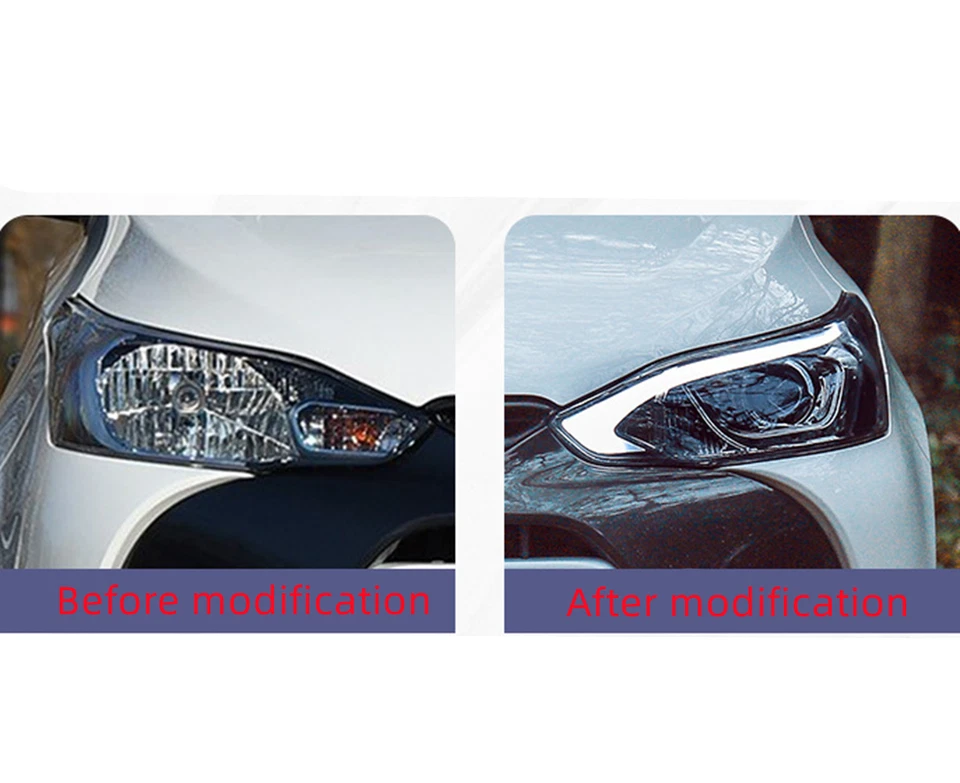 Conjunto de faros LED delanteros exteriores de plástico ABS para Toyota Yaris 2016-2020 Foto 3 de 4