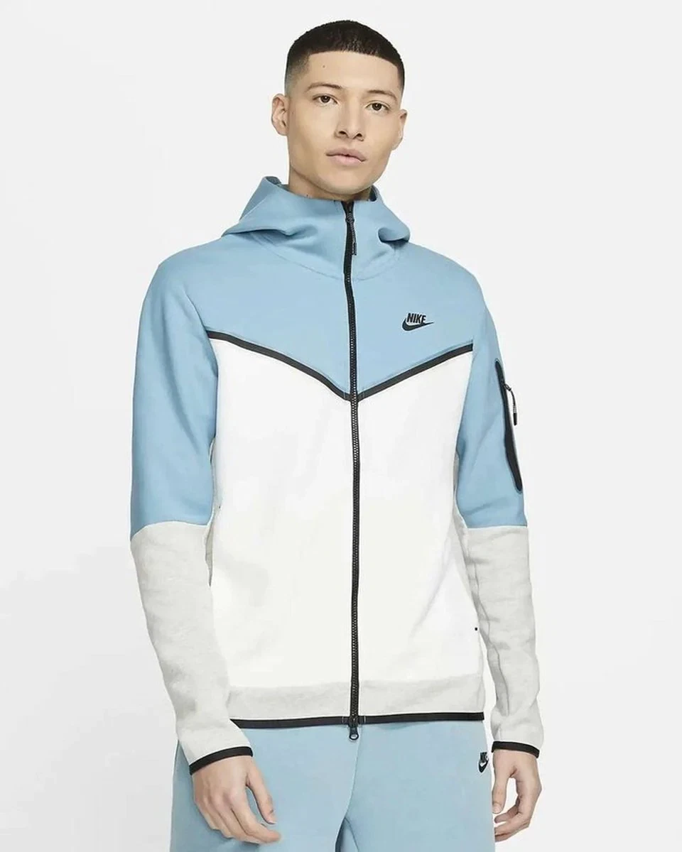 Nike Tech Fleece Baby Blue & White Tracksuit - XL - FREE DELIVERY ✓✓