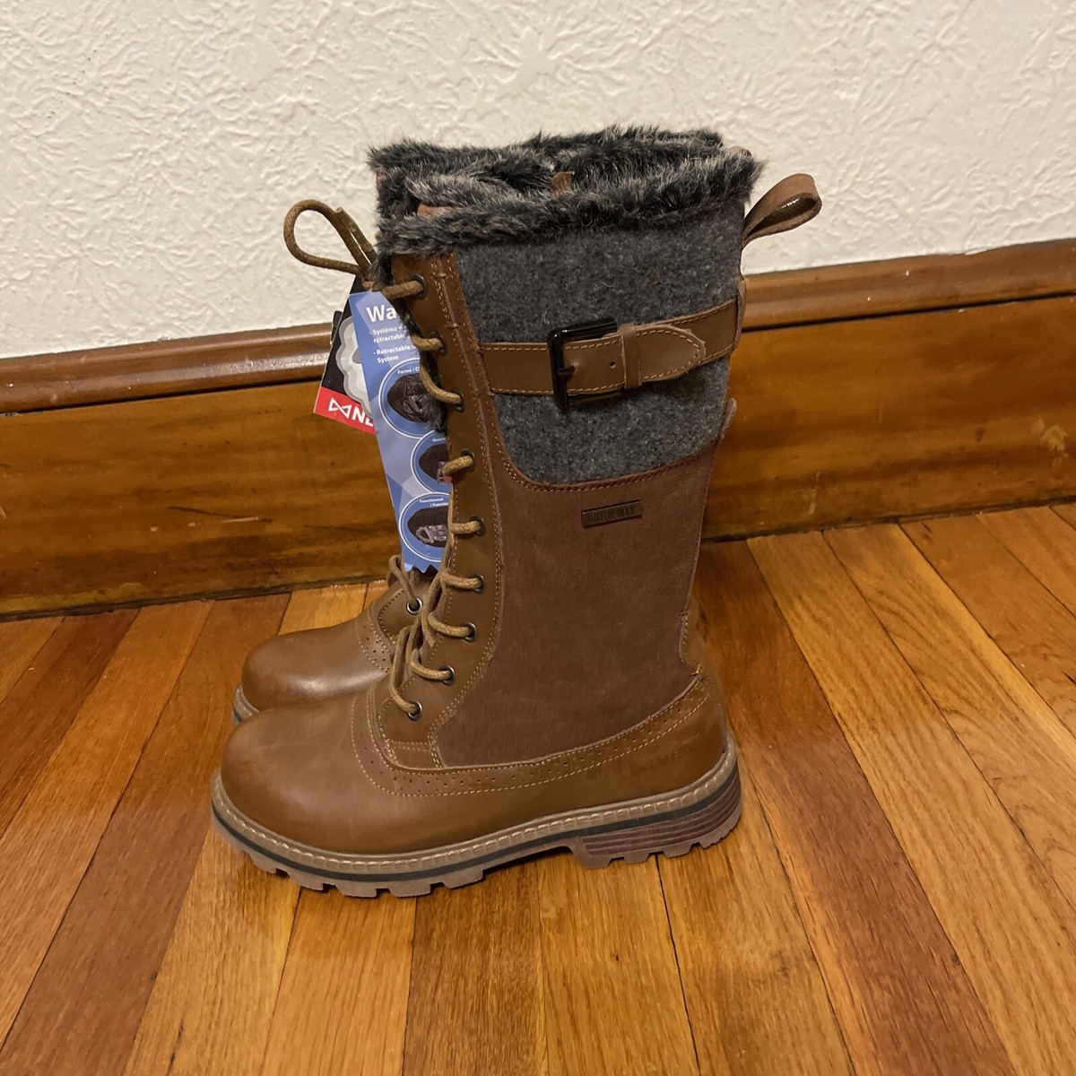 Nexgrip Ice Jenna 3.0 Cleat Boots Suede Leather Lace Up Snow Boots