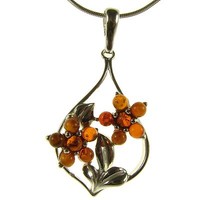 Baltic Amber Sterling Silver 925 Flower Leaf Pendant Jewellery Jewelry Gift Baltic Amber Sterling Silver 925 Flower Leaf Pendant Jewellery Jewelry Gift