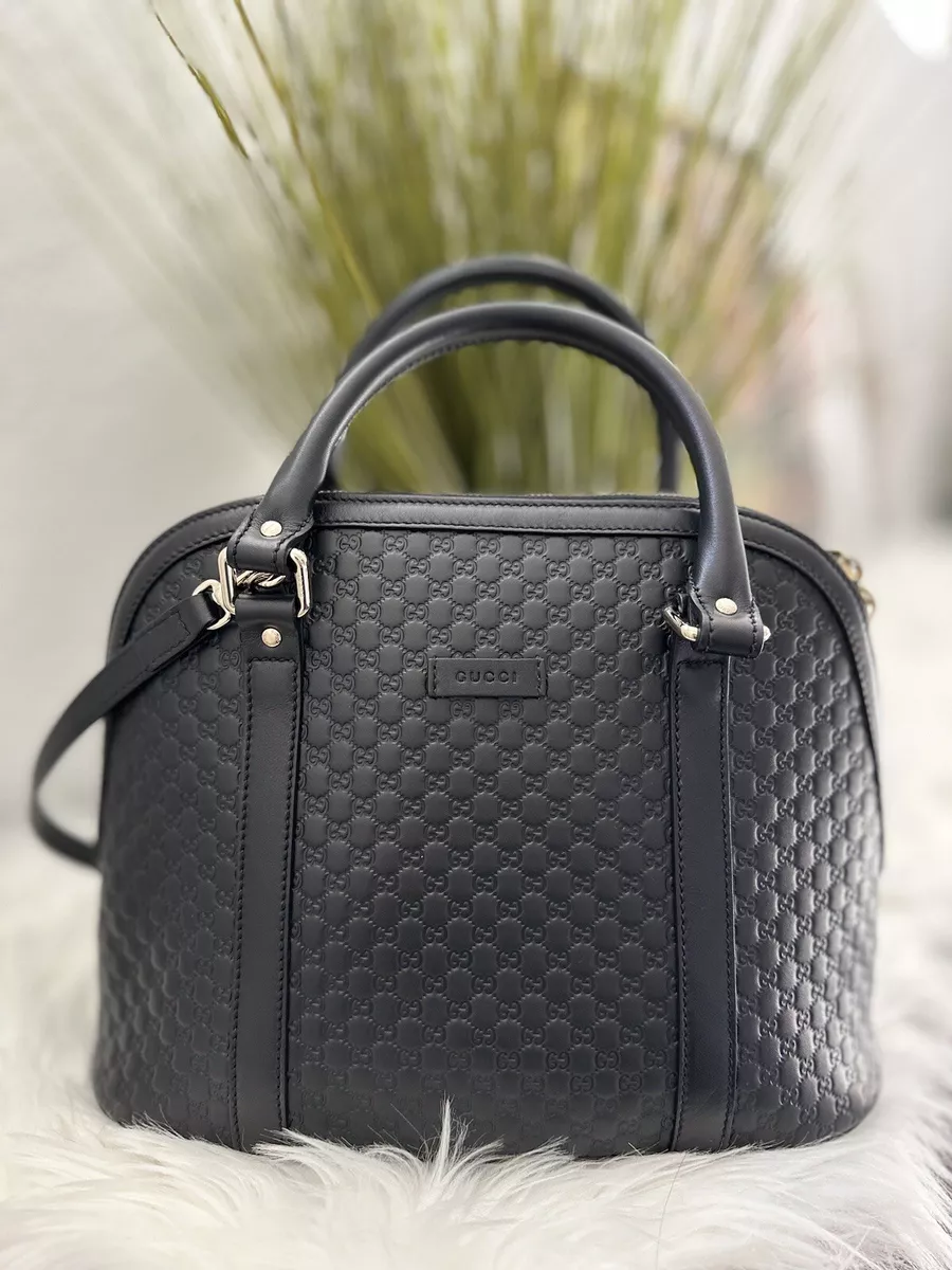 Gucci Gray Microguccissima Leather Small Dome Crossbody Bag