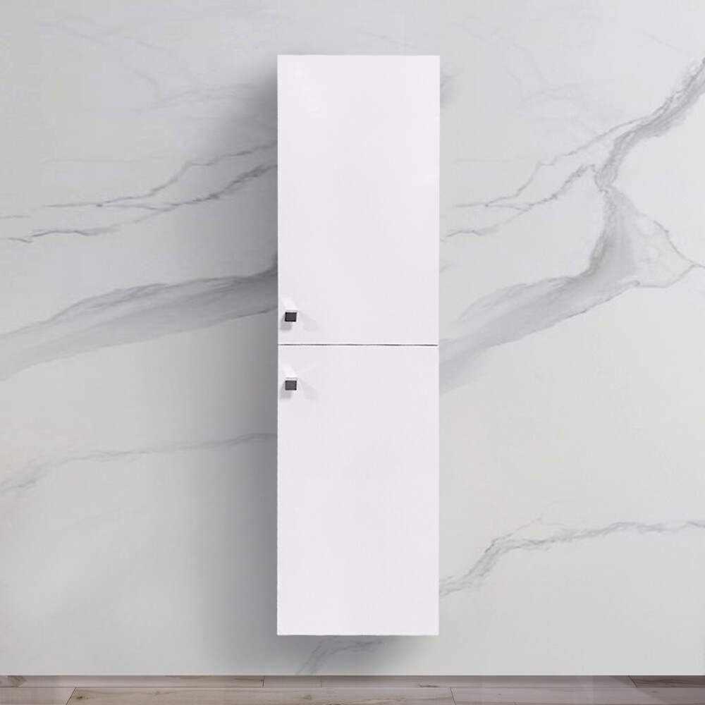 1400 mm Bathroom Tall Unit Furniture Storage Cabinet Wall Hung Cupboard White