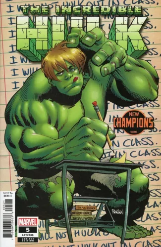 INCREDIBLE HULK #5 (MARVEL 2023 1st Printing) PANOSIAN NEW CHAMPIONS VARIANT B&B
