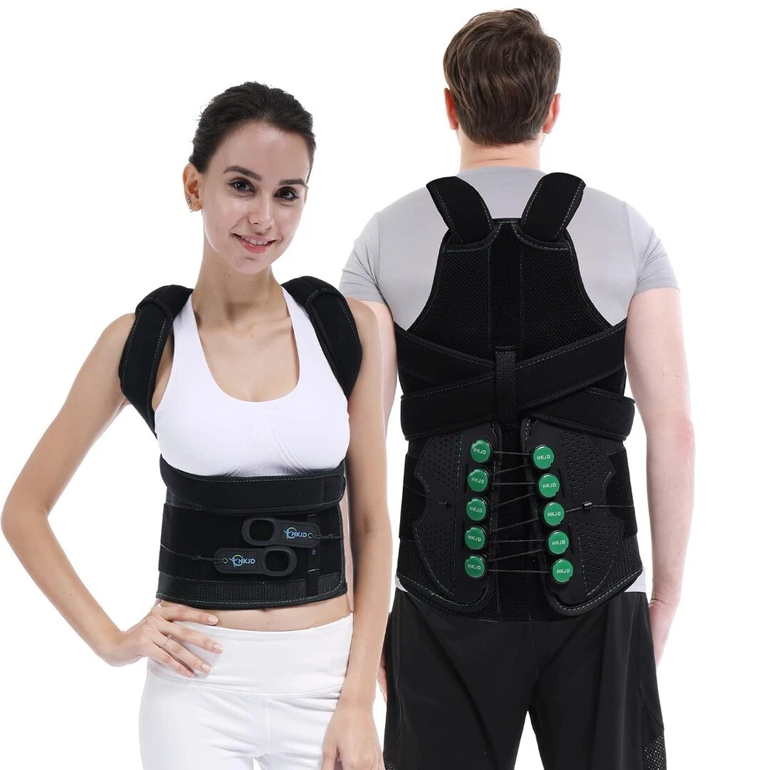 Thoracic Full Back Brace - Hard Lumbar Support for Men / Women (L)