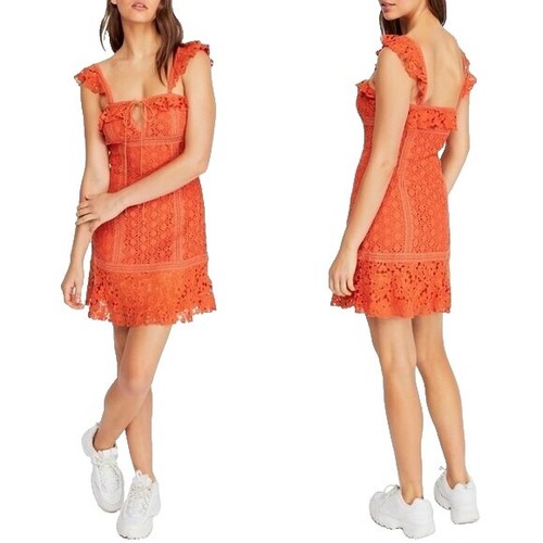 Free People Women's Like A Lady Printed Mini Dress (L, Orange Combo) | eBay