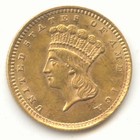1859 $1 Gold Princess Type, One Dollar Type 3, Lustrous Au-Unc Details