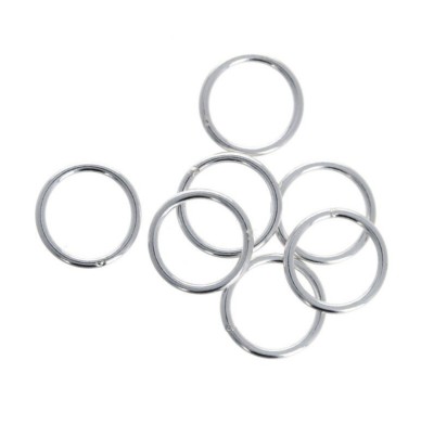 10pc, 10mm, 18gauge Sterling Silver Closed Jump Ring, Solid, Closed Large Loops