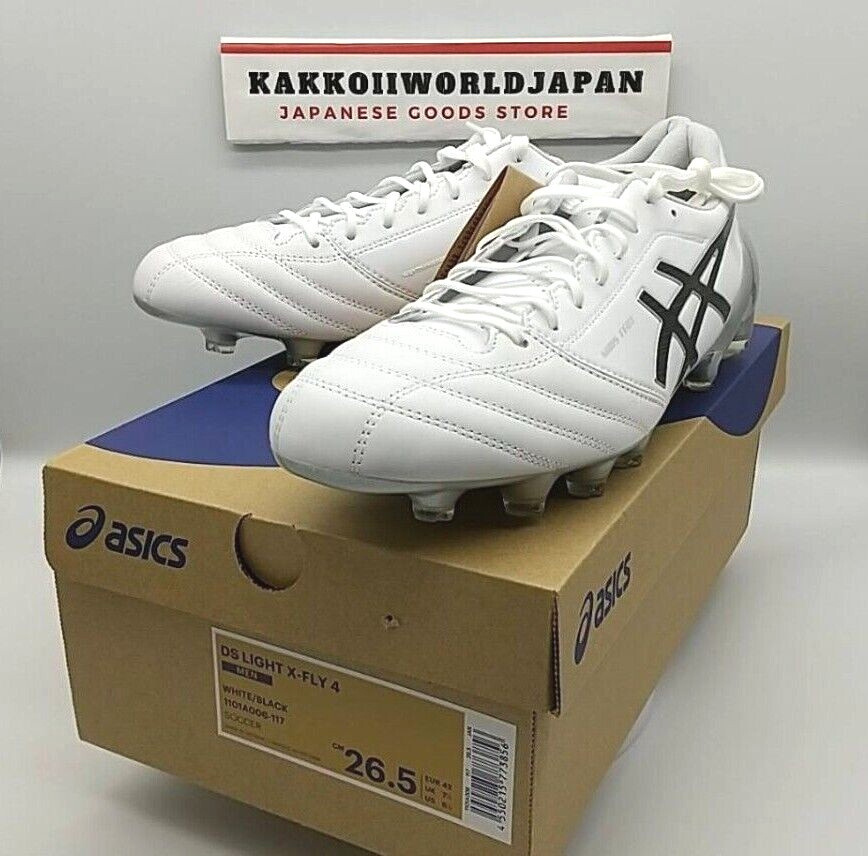 マ*リ様 ASICS DSLIGHT XFLY-4 white and gold アシックス サッカースパイク DSライト X-FLY 4 ホワイト