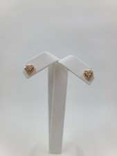 Cubic Zirconia Halo Heart Stud Earrings, Gold Plated