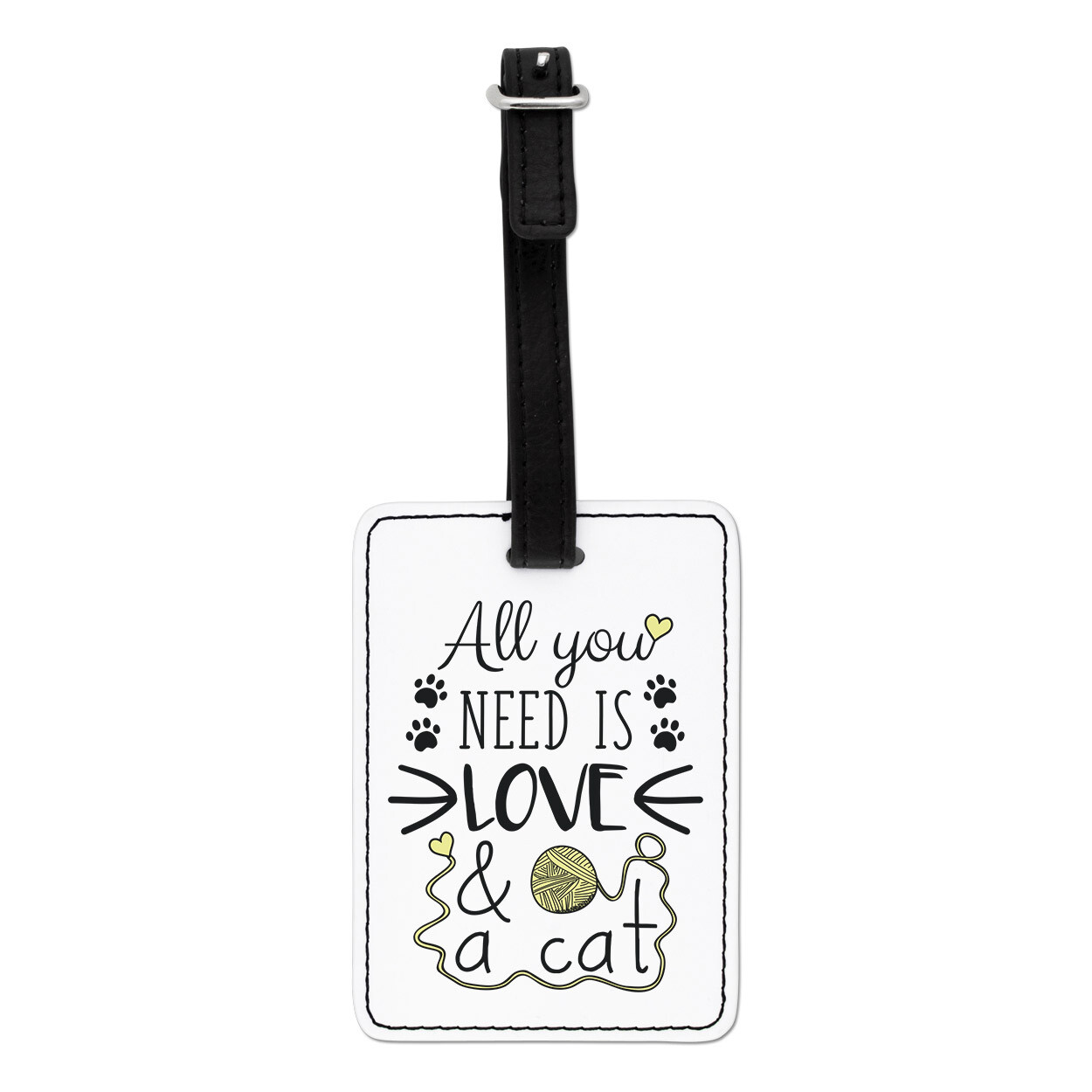 All You Need Is Love And A Cat Visual Luggage Tag Suitcase Bag Funny Crazy Lady