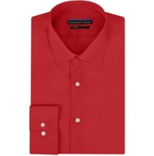 Nwt 95 Geoffrey Beene Men'S Fitted Orange Wrinkle-Free Dress Shirt 14.5 32/33 S
