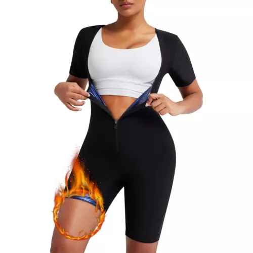 Frauen Schwitz Sauna Anzüge Taillentrainer 3 in 1 Thermo Body Suit Shaper Training USA - Bild 3 von 14