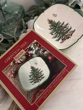 Spode Christmas Tree Nut Dish Plate 5.5” X 5.5”NEW