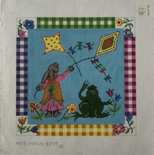 Patti Mann "Flying Kites" Hand painted Needlepoint Canvas 13ct 12 x 12  8255