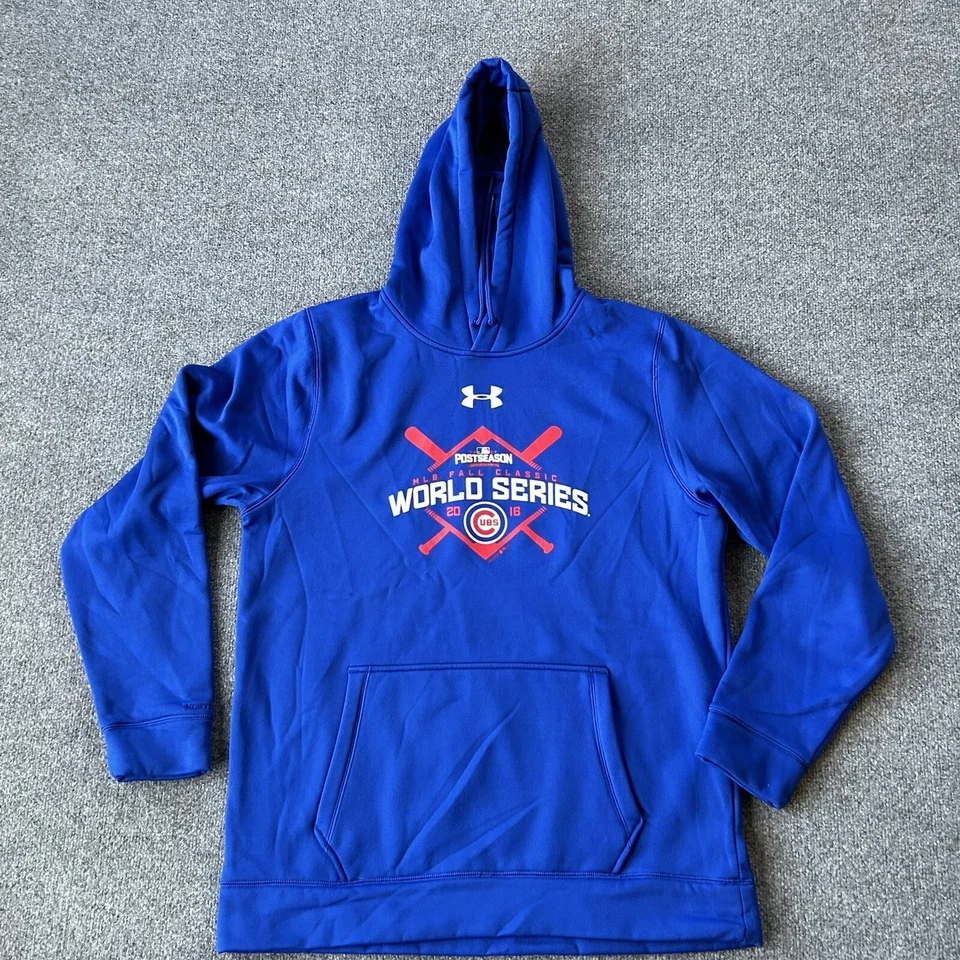 Chicago Cubs Sweater Men’s Large World Series Under Armour Sweatshirt Hoodie - Image 2 of 4