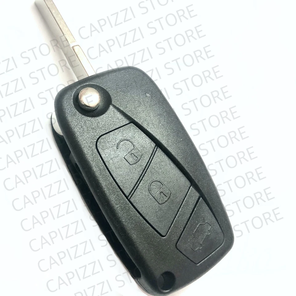 GUSCIO COVER CHIAVE TELECOMANDO 3 Tasti PER FIAT GRANDE PUNTO PANDA 500-LOGO BLU - Immagine 3 di 4