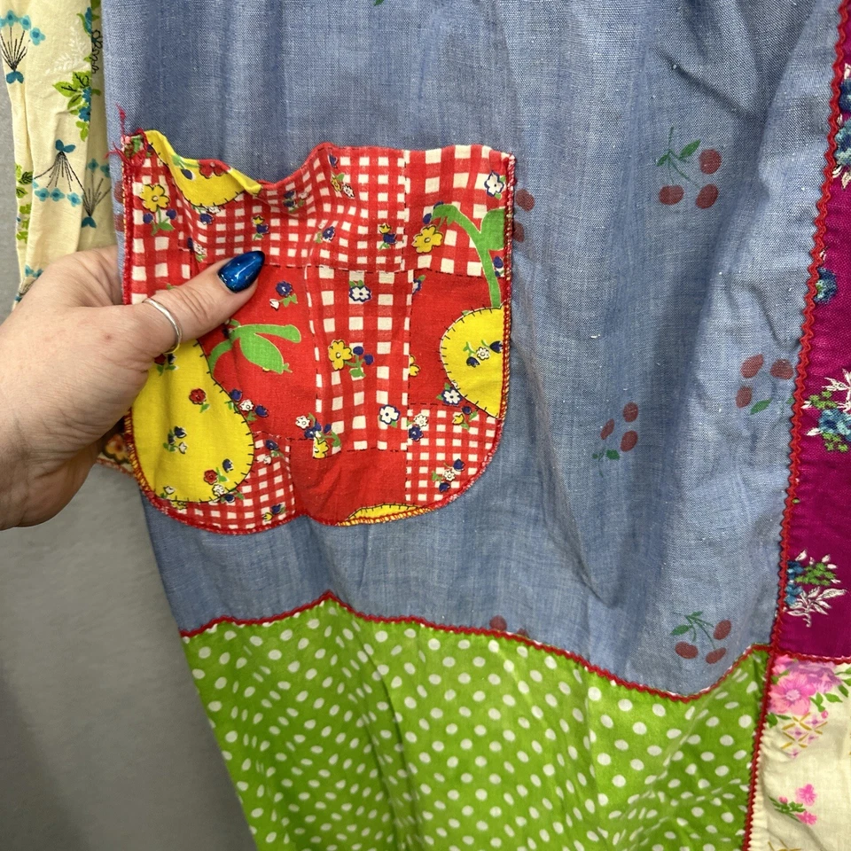 Vestido Vintage Para Mujer M/L Bolsillos Retazos Floral Boho Festival Cottagecore Foto 4 de 4