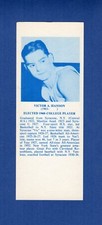 1968-1974 Basketball Hall of Fame bookmark/card: VICTOR A. HANSON (1960)