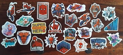 25 x SPIDERMAN SUPERHELDEN AUFKLEBER (SET 2) KLEINE SCHNITTFORM STICKER *MARVEL*NEU