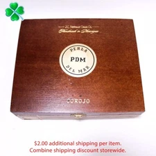 Perla Del Mar Corona Gorda Corojo Empty Wood Cigar Box 8" x 6.75" x 2.25"