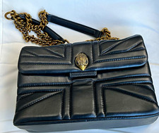 Kurt Geiger Kensington Quilted Leather Black Shoulder Bag Gold Chain Strap Charm