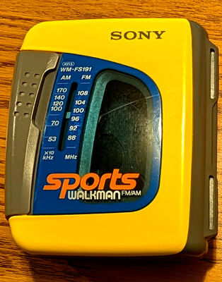 Sony Walkman WM-FS191 Sports Radio Cassette Player AM FM Yellow