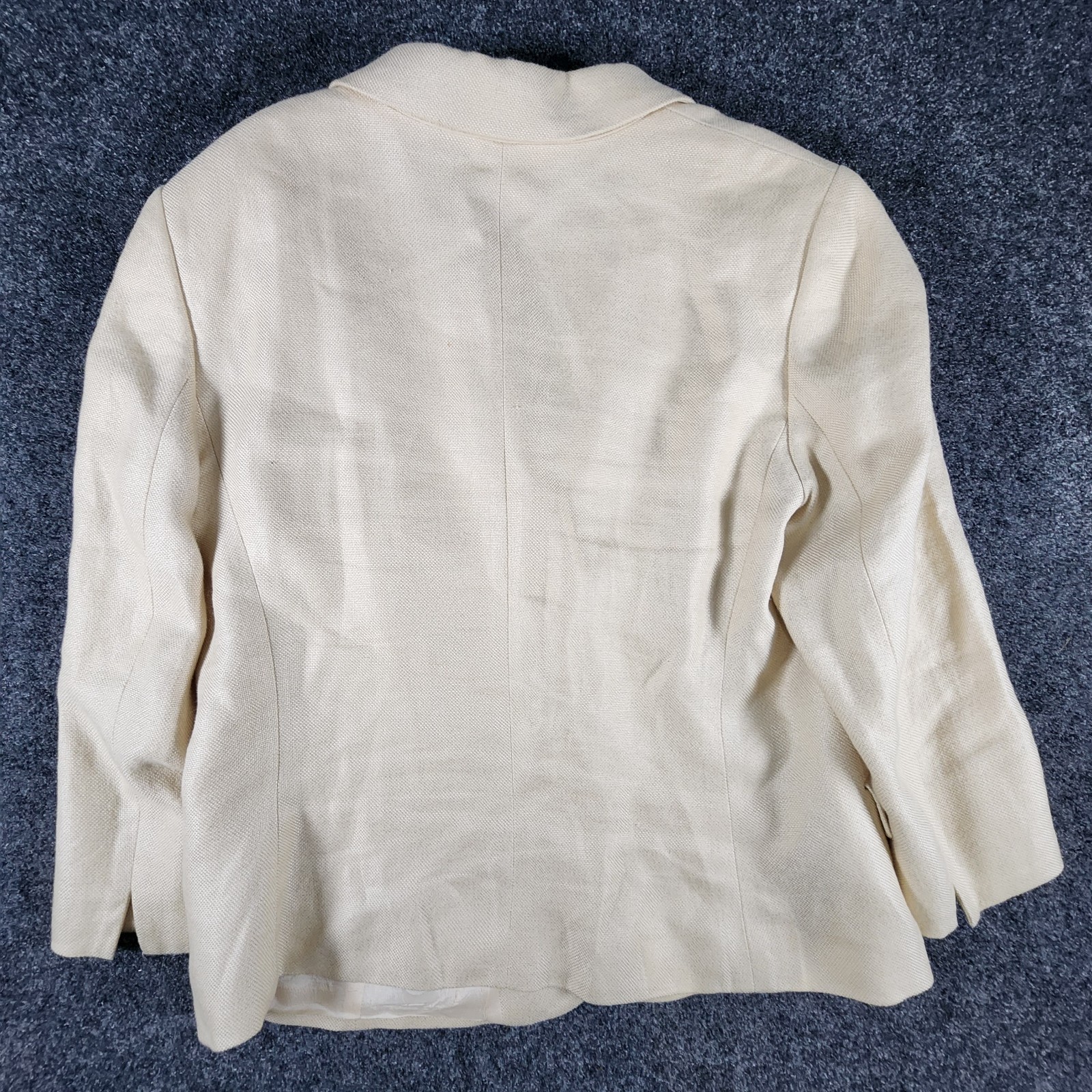 Brooks Brothers 346 Jacket Blazer Women's 10 Beige Linen Rayon Peak Lapel thumbnail 4