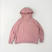 Nike Hoodie Hooded Sweatshirt Women s Large Pink Funnel Neck