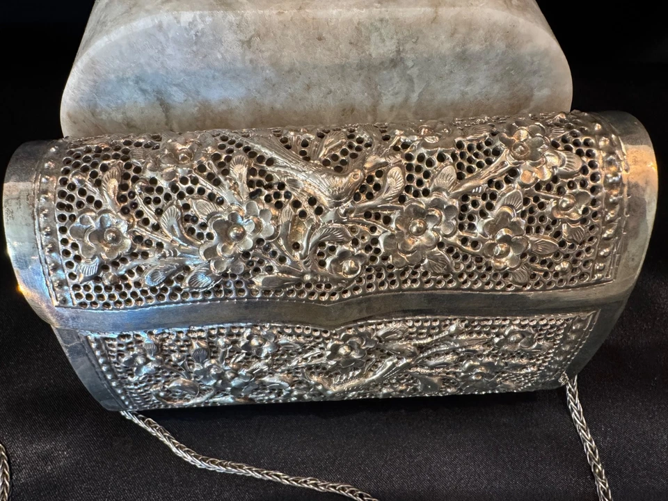 Antique Silver Crossbody Purse Handcrafted - Image 3 of 4